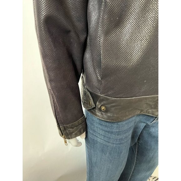 Vintage Wilson Mens Biker Motorcycle Jacket Black Lined Mandarin Collar 42 - Picture 6 of 12